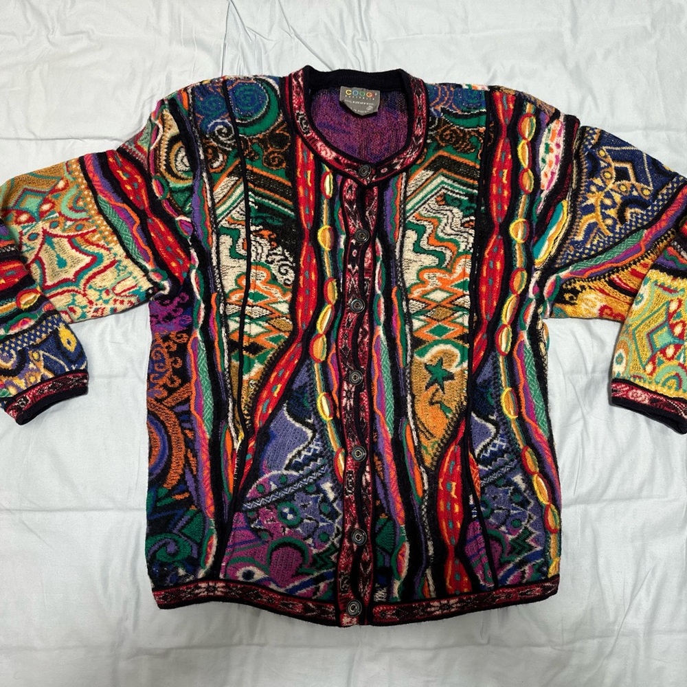 COOGI Multicolor Wool Cardigan with shoulder pads